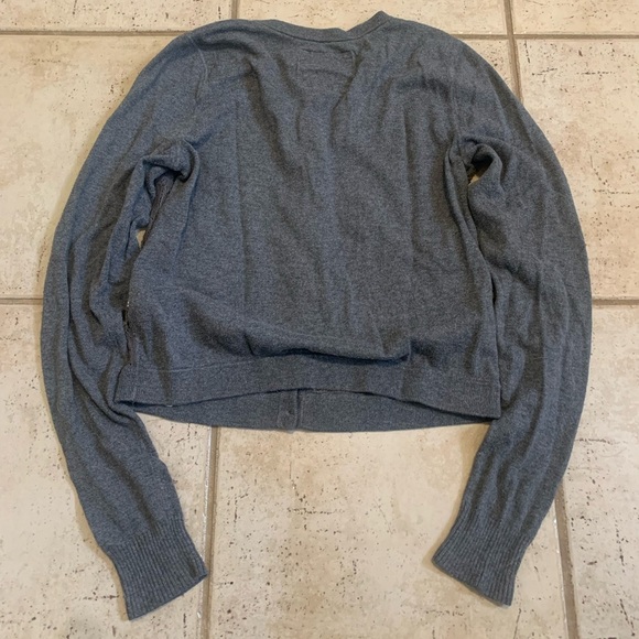 Hollister Gray Lace & Knit Cardigan Sweater - Women's L - Picture 4 of 5